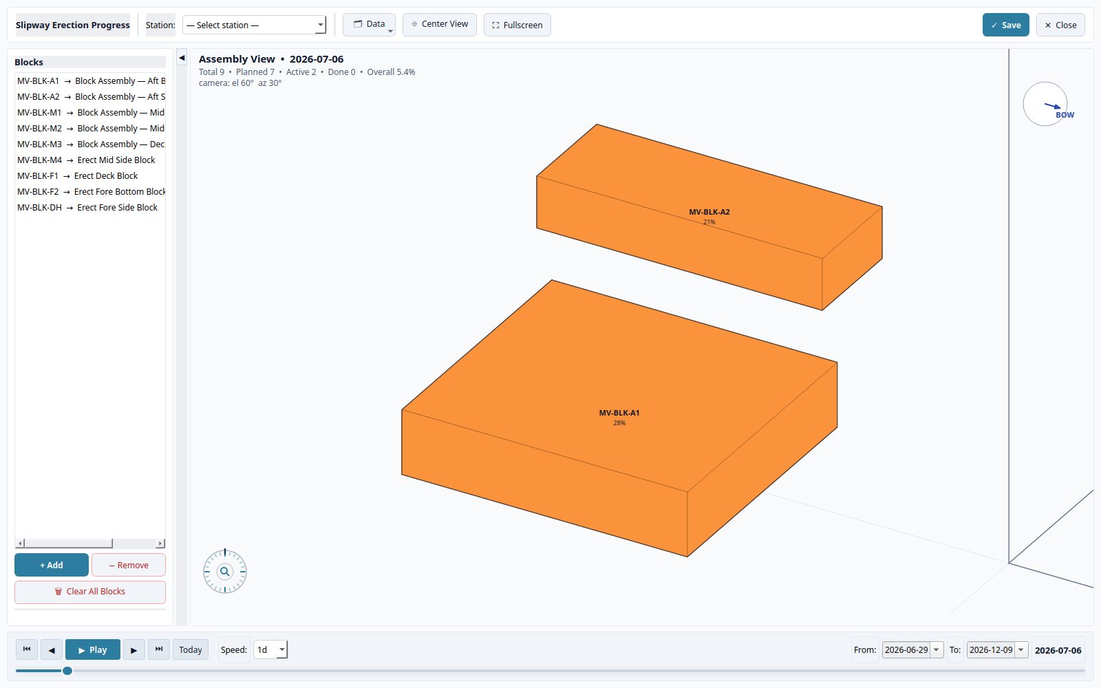 3D block assembly view